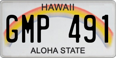 HI license plate GMP491