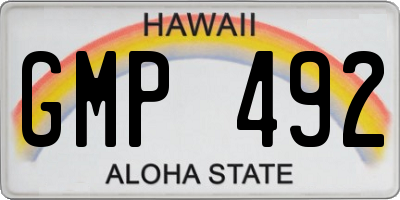 HI license plate GMP492
