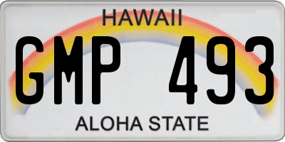 HI license plate GMP493