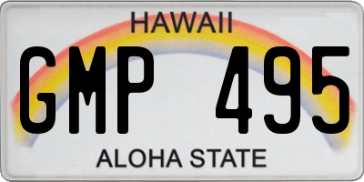 HI license plate GMP495