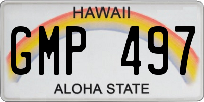 HI license plate GMP497