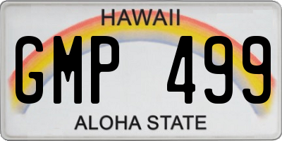 HI license plate GMP499