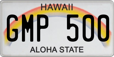 HI license plate GMP500