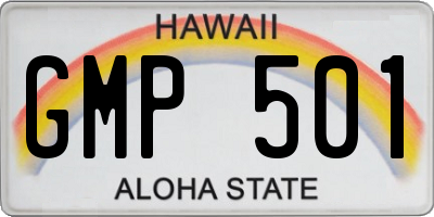 HI license plate GMP501