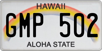 HI license plate GMP502