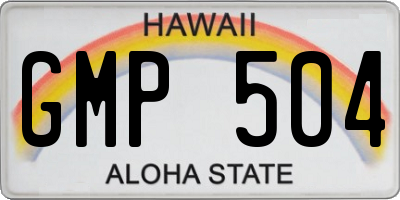 HI license plate GMP504