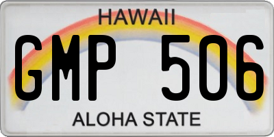 HI license plate GMP506