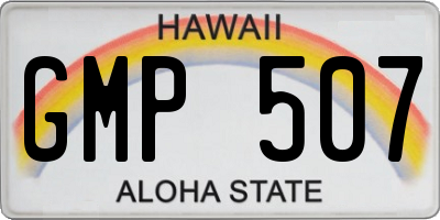 HI license plate GMP507