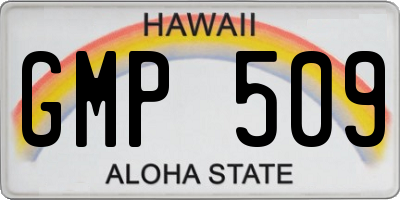 HI license plate GMP509