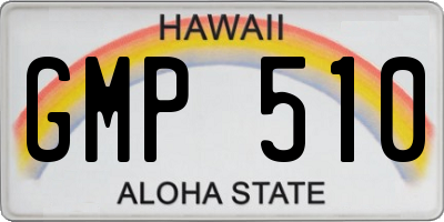 HI license plate GMP510