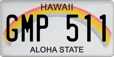 HI license plate GMP511