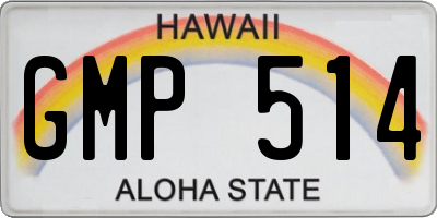 HI license plate GMP514