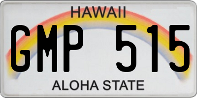 HI license plate GMP515