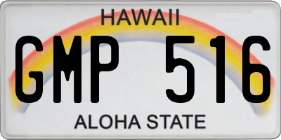 HI license plate GMP516
