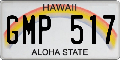 HI license plate GMP517
