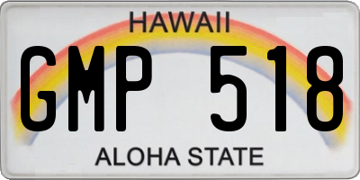 HI license plate GMP518