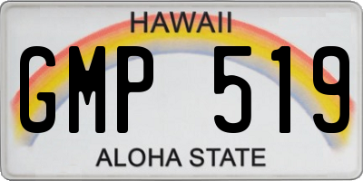 HI license plate GMP519