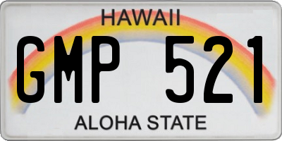 HI license plate GMP521