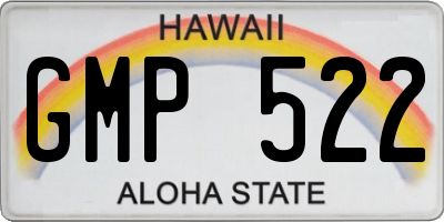 HI license plate GMP522