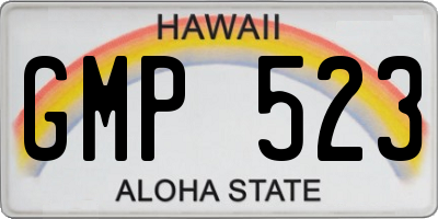 HI license plate GMP523
