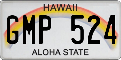 HI license plate GMP524