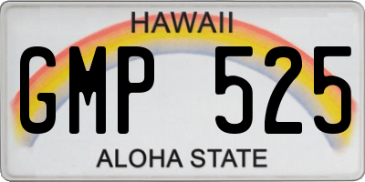 HI license plate GMP525