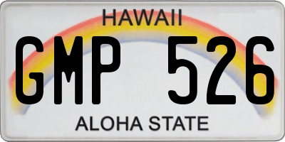 HI license plate GMP526