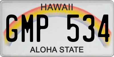 HI license plate GMP534
