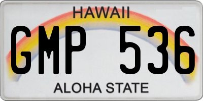 HI license plate GMP536