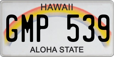HI license plate GMP539