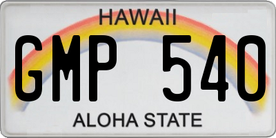 HI license plate GMP540