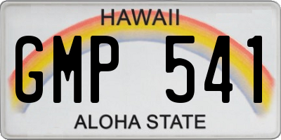HI license plate GMP541
