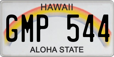 HI license plate GMP544