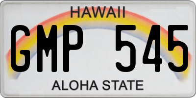 HI license plate GMP545