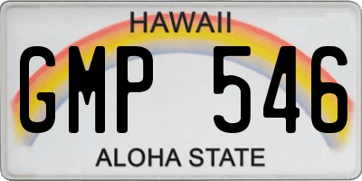HI license plate GMP546