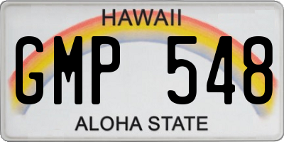 HI license plate GMP548