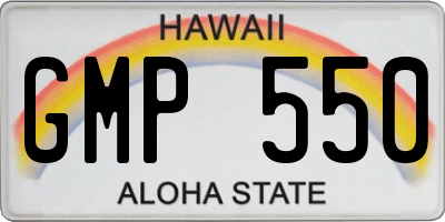 HI license plate GMP550