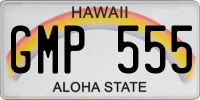 HI license plate GMP555