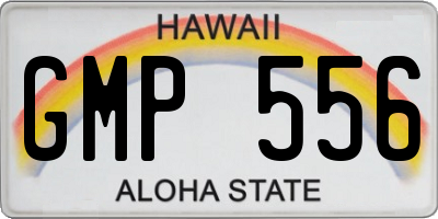 HI license plate GMP556