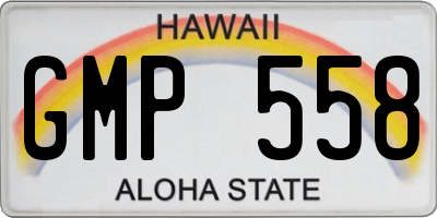 HI license plate GMP558