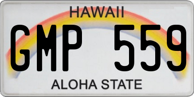 HI license plate GMP559