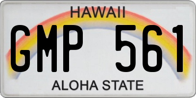 HI license plate GMP561