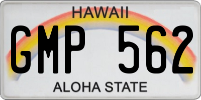 HI license plate GMP562