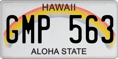 HI license plate GMP563