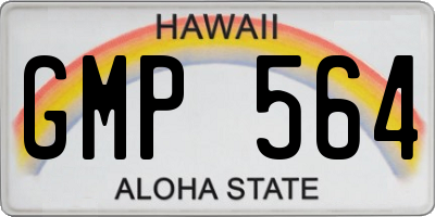 HI license plate GMP564