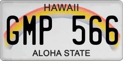 HI license plate GMP566