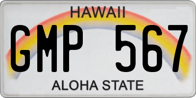 HI license plate GMP567