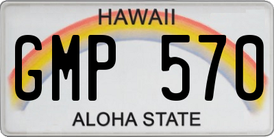 HI license plate GMP570