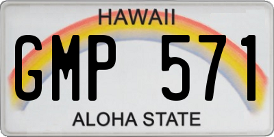 HI license plate GMP571