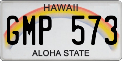 HI license plate GMP573